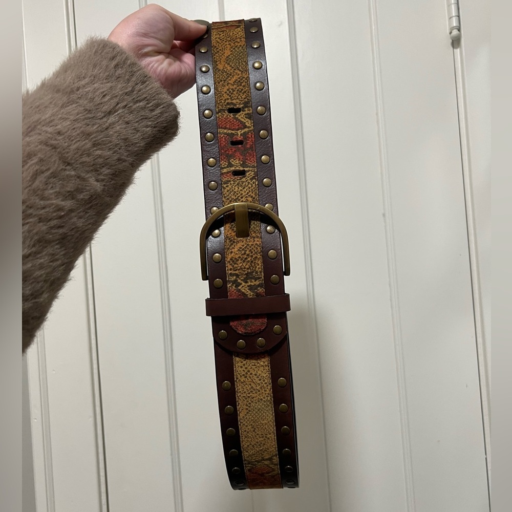 Vintage Printed Leather Belt